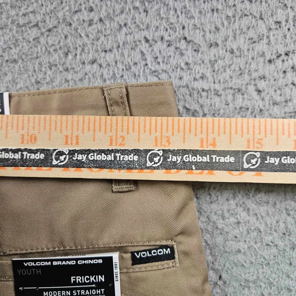 NWT Volcom‎ Boys Frickin Chino Shorts Size 26 Khaki Modern Straight Uniform